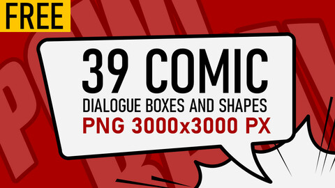 39 Free png comic dialogue boxes and shapes.