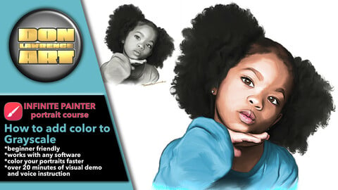 Infinite Painter Portrait Course - How to add Color to Grayscale art