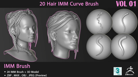 20 Hair IMM Curve Brush