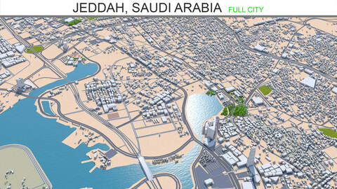 Jeddah city Saudi Arabia 3d model 120km