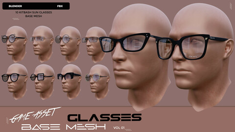 10 SUN Glasses Base Mesh