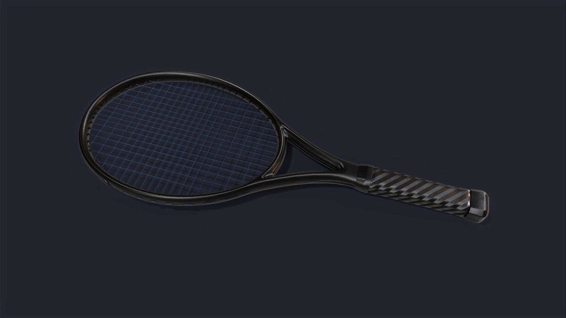 matte black tennis racquet