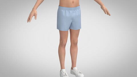 Woven Boxer Shorts, Marvelous Designer, Clo3D +fbx, obj