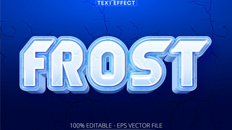 Ice text effect, editable frozen game and cartoon text style