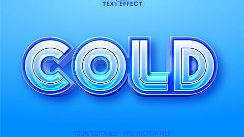 Ice text effect, editable cold game and cartoon text style