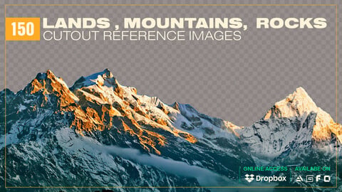 150 Lands , Mountains,  Rocks Cutout Reference Images