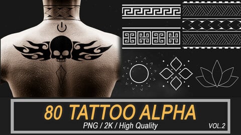 80 Tattoo Alpha / Stencil Patterns Vol.2