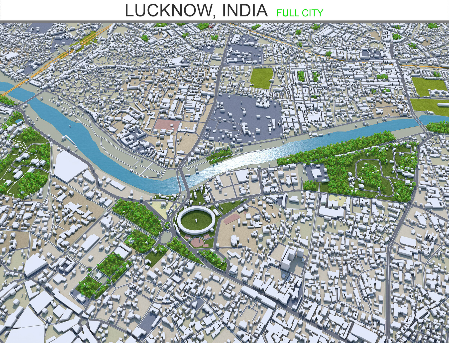 ArtStation Lucknow City India 3d Model 50km Resources   File 