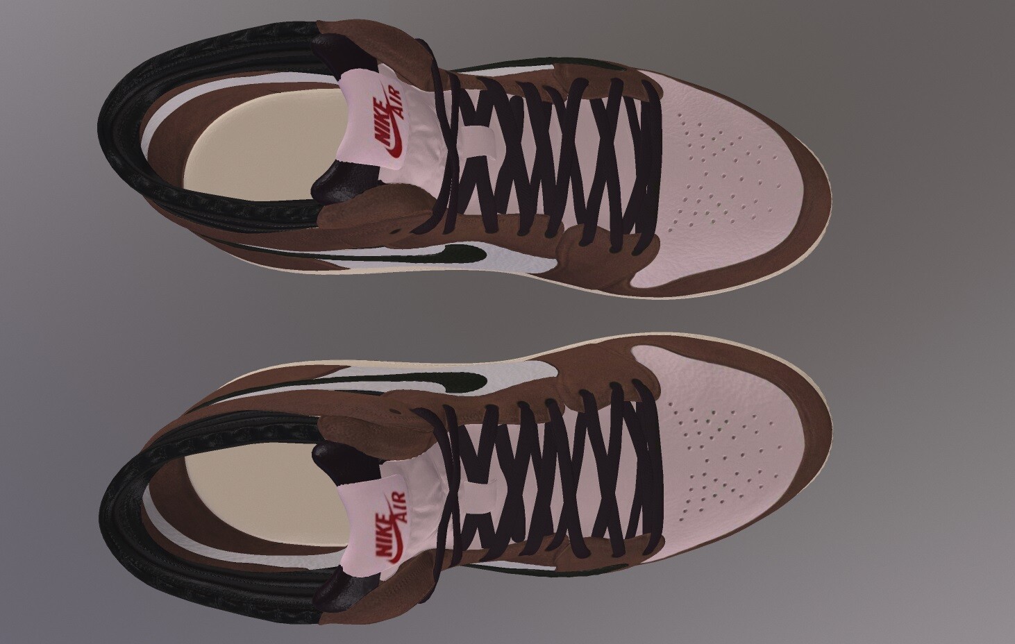 NIKE AIR JORDAN TRAVIS SCOTT SHOES low-poly PBR