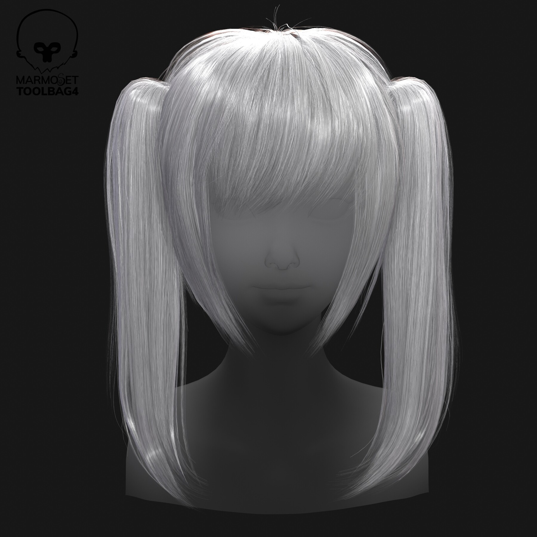Female Anime Hair in Props - UE Marketplace
