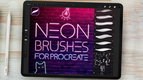 Neon Brushes Set + Stamps for Procreate