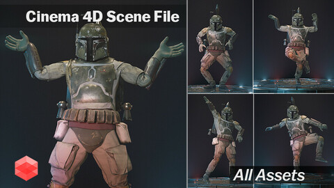 Boba Fett Dance Cinema 4D Scene Files