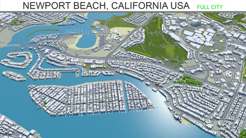 Newport Beach city California USA 3d model 30km
