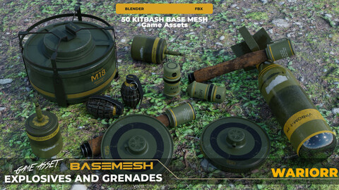 50 Explosives and Grenades Basemeshes+7 model texture