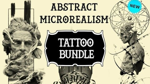 100 Microrealism tattoo stencil pack | Procreate stamps | Brushset | Procreate tattoo | Procreate bundle | Tattoo flash