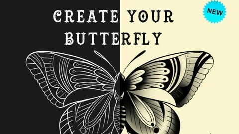 Create your own butterfly design | Procreate butterfly | Procreate brush | Outline flash |  Procreate stamps | Tattoo flash