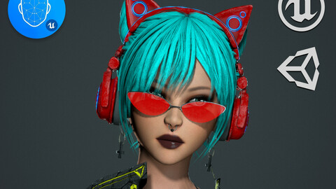 Cyberpunk Sniper Girl