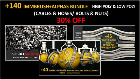 +140 IMMBRUSH+ALPHAS BUNDLE (CABLES & HOSES/BOLTS& NUTS)