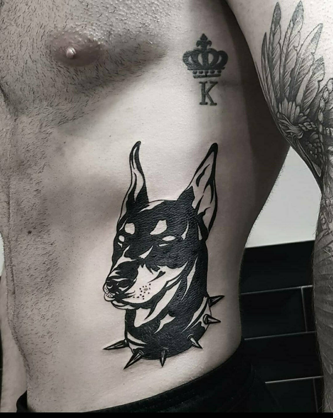 chenjienewtattoo on Instagram black        tattoo tattrx tinytatts   Dog tattoos Dog portrait tattoo Dog  memorial tattoos