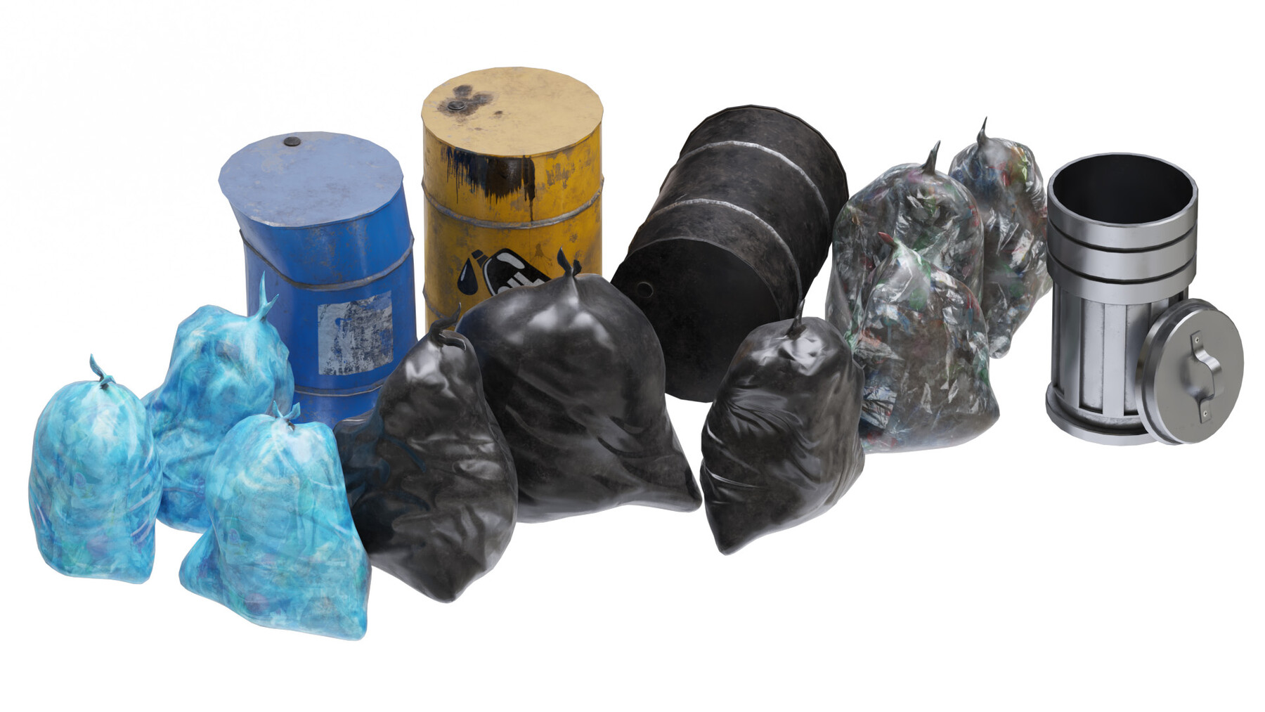 ArtStation - Street garbage bags set for