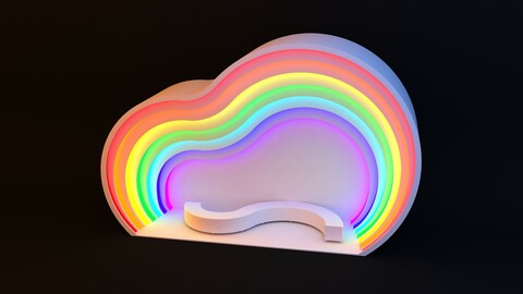 Rainbow parametric cloud modern bus stop concept 2