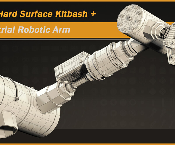 ArtStation 150 Hard Surface Kitbash + 1 Industrial Robotic Arm