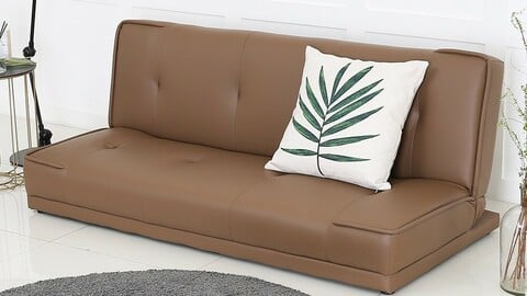 Seated artificial leather sofa bed