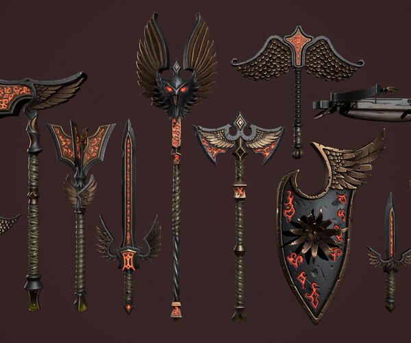 ArtStation - Dark rune weapons collection | Game Assets