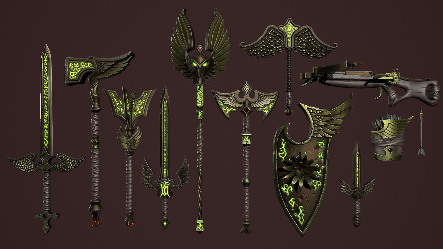 ArtStation - Dark rune weapons collection | Game Assets