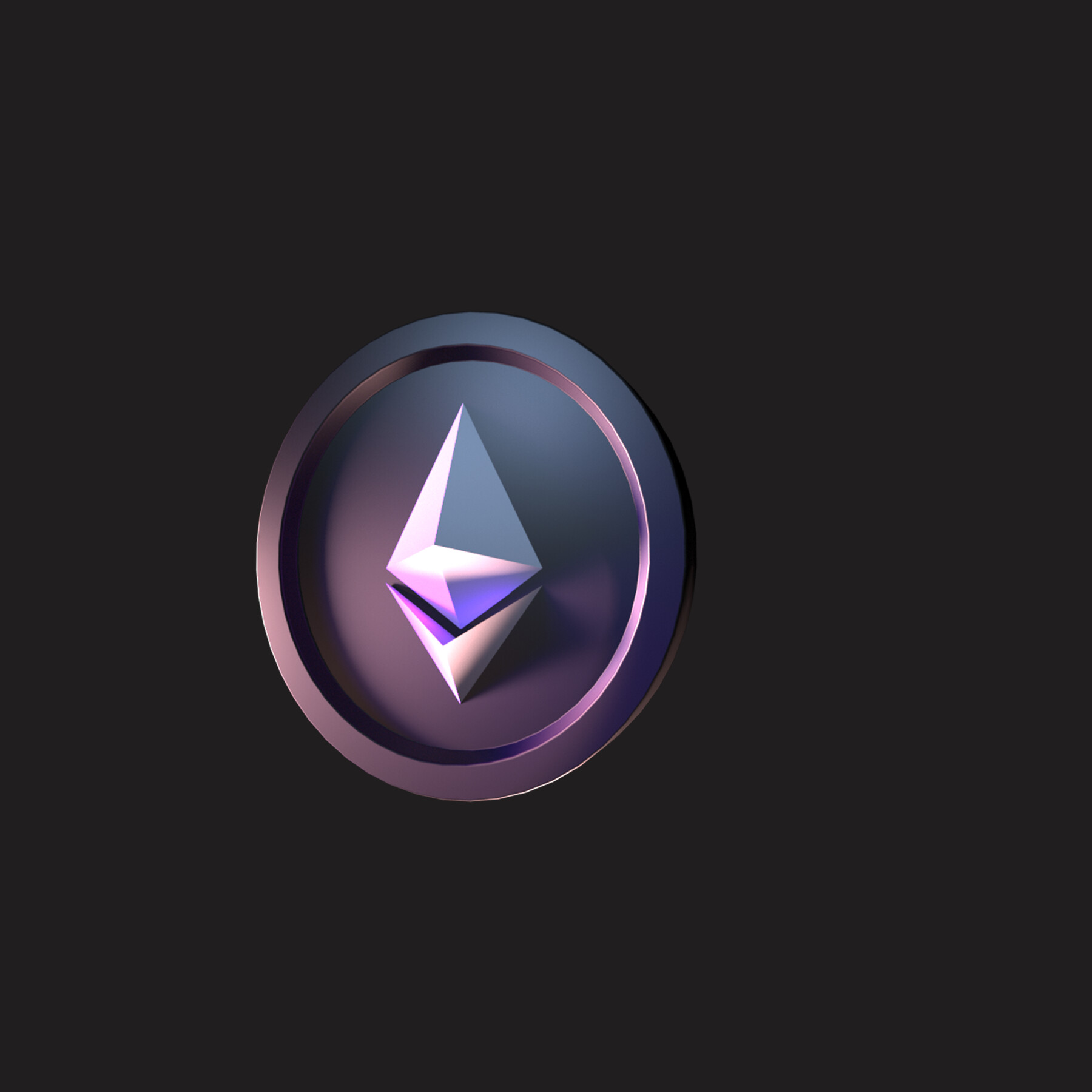 Ethereum ETH crypto Coin 3D model