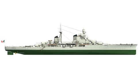 RN Pola (1941) - starboard side view