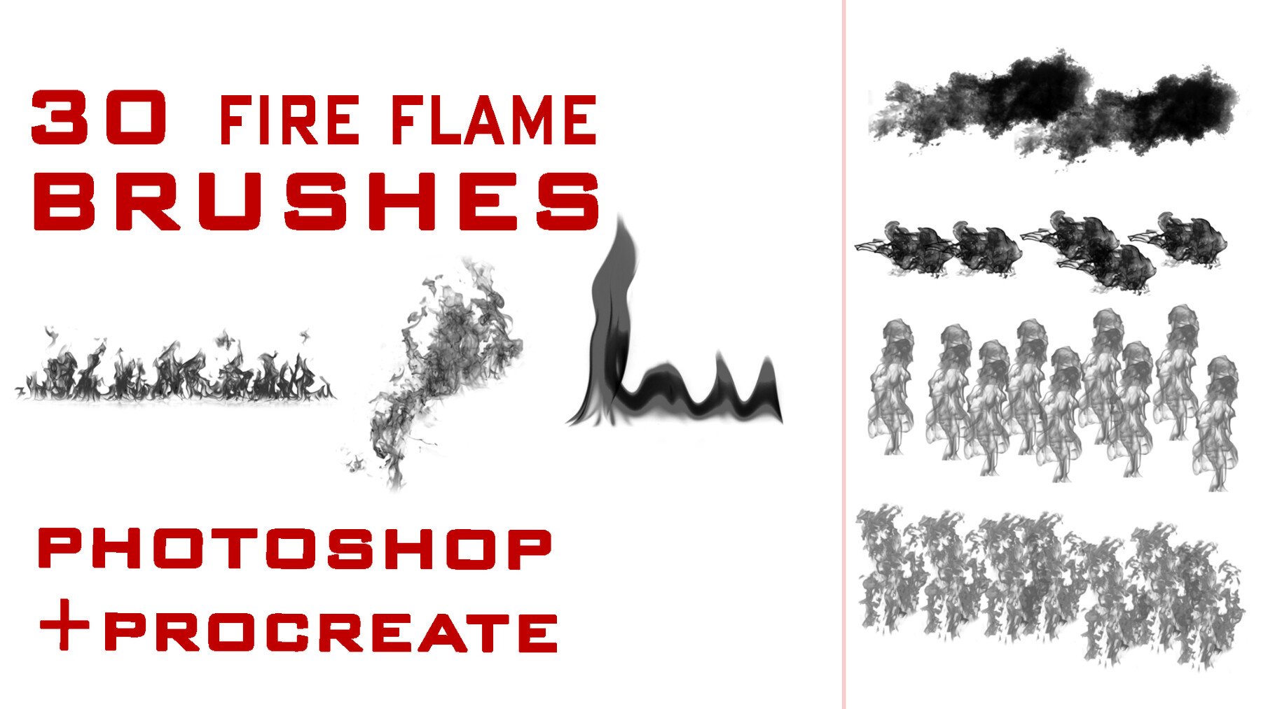 flame brushes procreate free