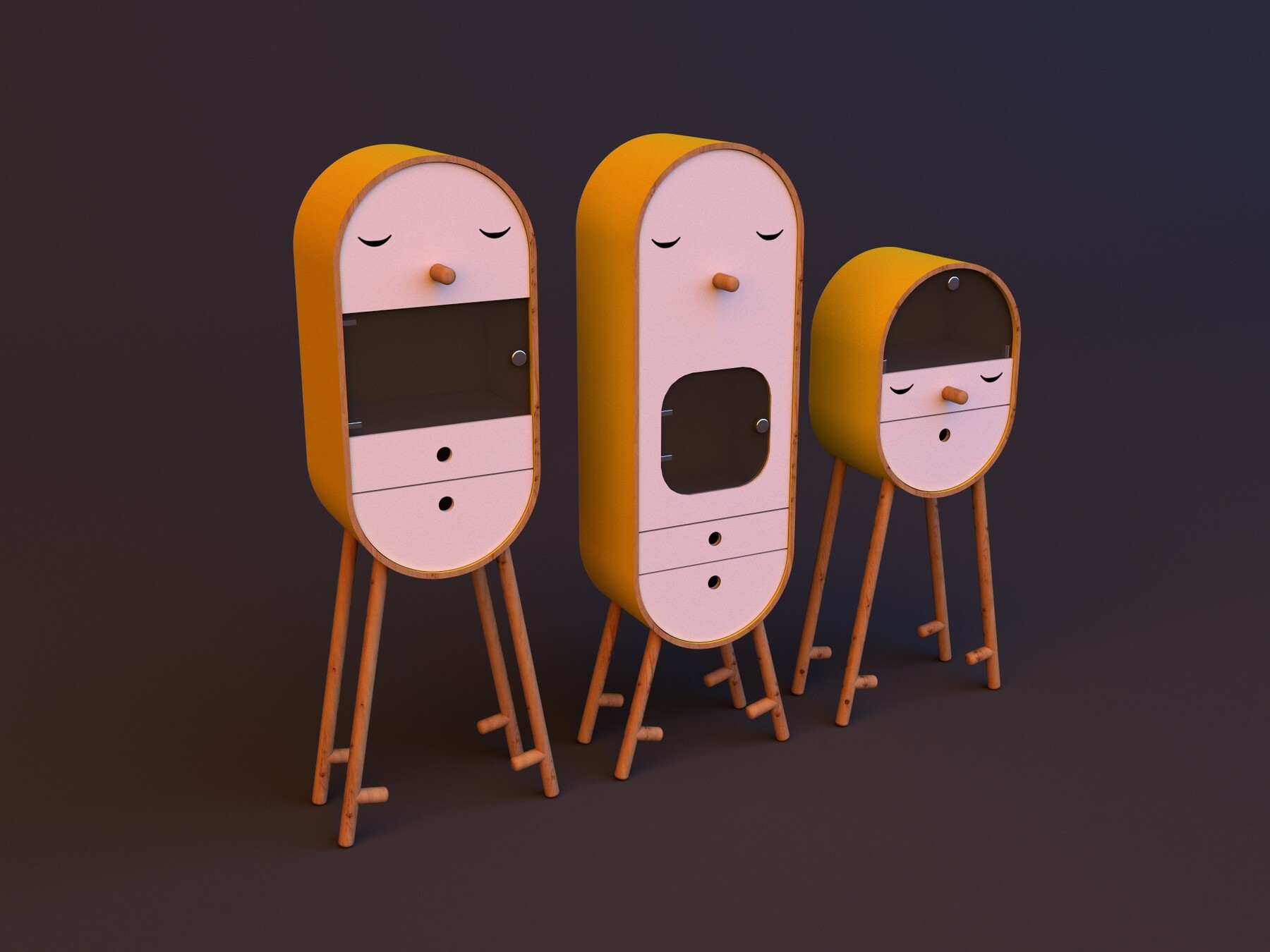 ArtStation - Modular capsule cabinets - dresser | Game Assets