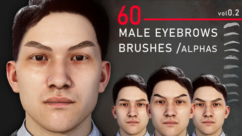 Male eyebrows brushes / alphas :