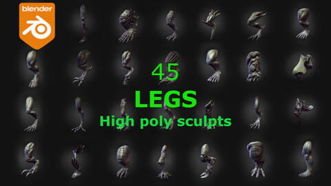 45 LEGS high poly sculpts pack