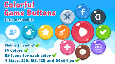 Colorful Game Buttons