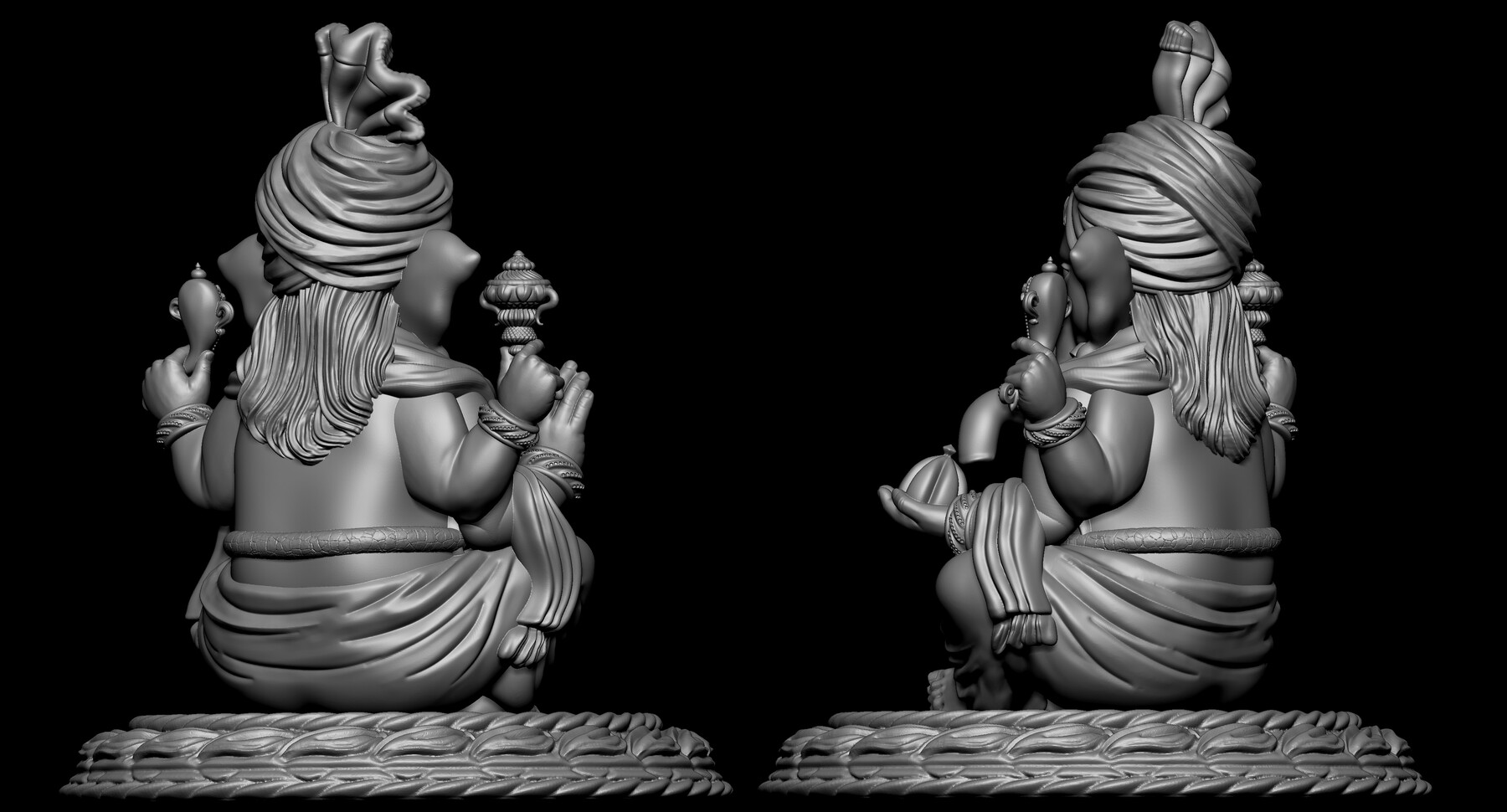 Artstation Ganesh Ji Lotus 3d Model 07 Resources 5128