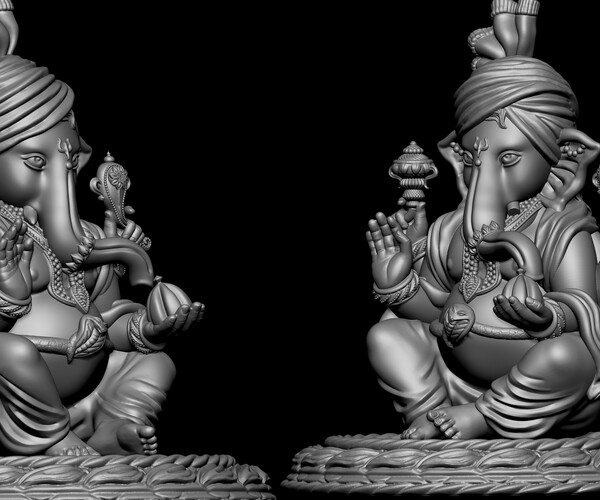 Artstation Ganesh Ji Lotus 3d Model 07 Resources 4403