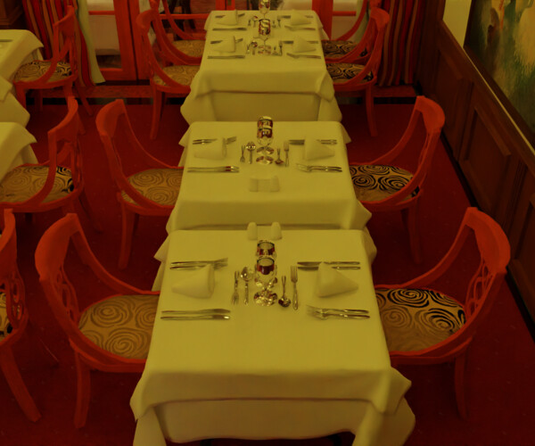 ArtStation Restaurant Tables and Chairs Game Assets