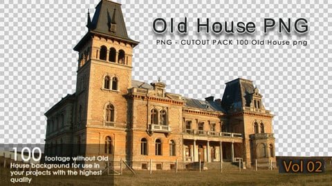 100 Old houses Cutout Pack