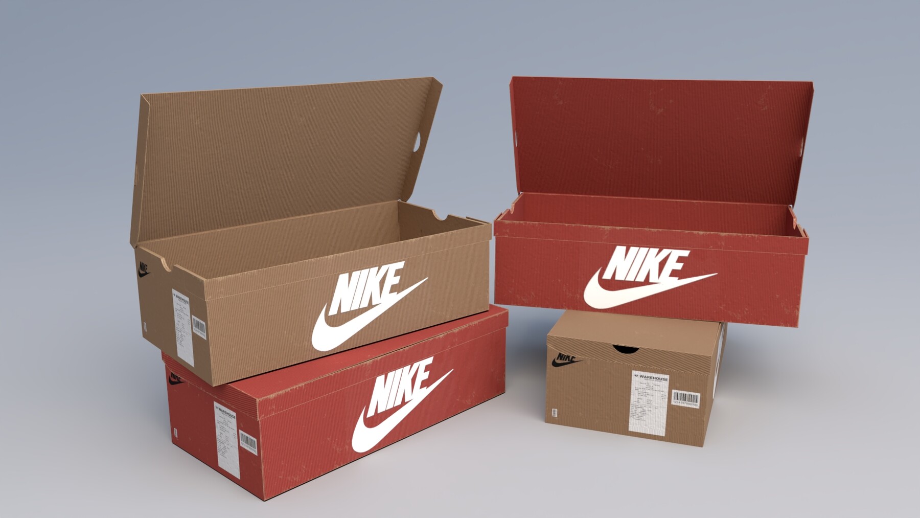 ArtStation - Cardboard Shoe box Nike package carton for footwear ...