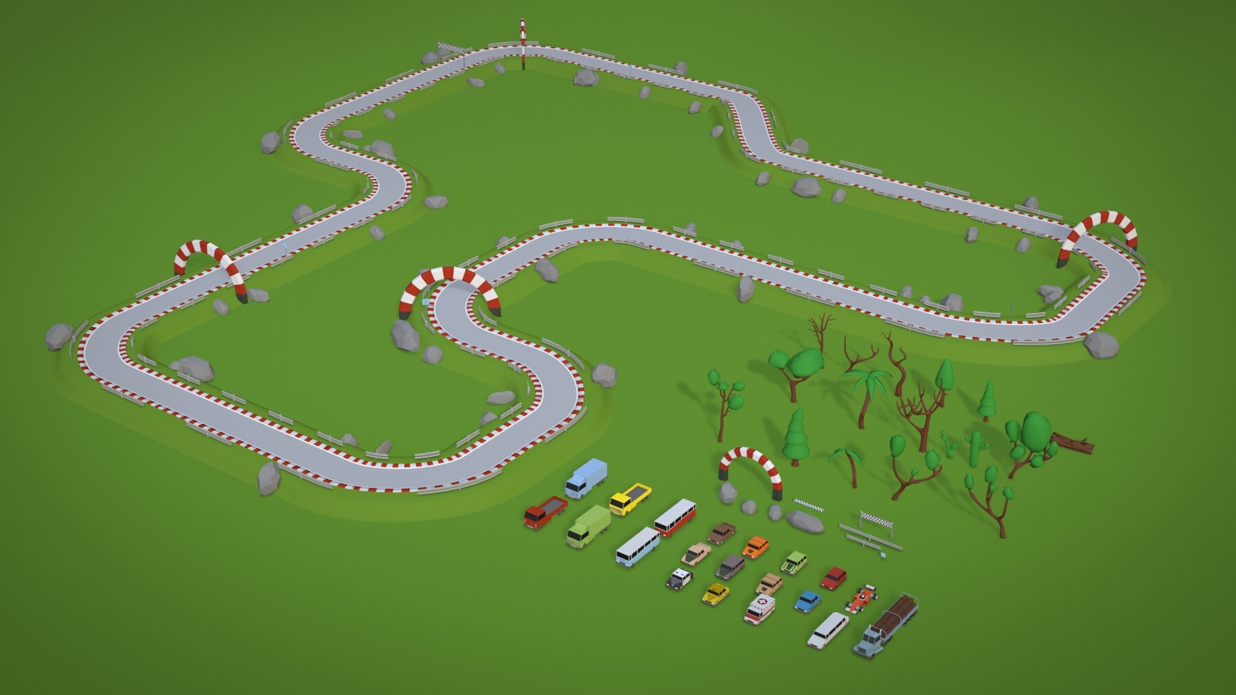 ArtStation Race Track Collection for Games Game Assets