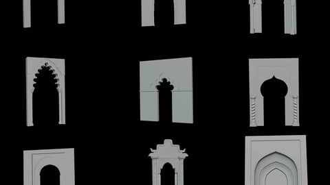 +15 Arabic Islamic Architecture Doors 3D Models