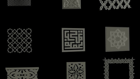 +15 Arabic Islamic Architecture Ornoments 3D Models