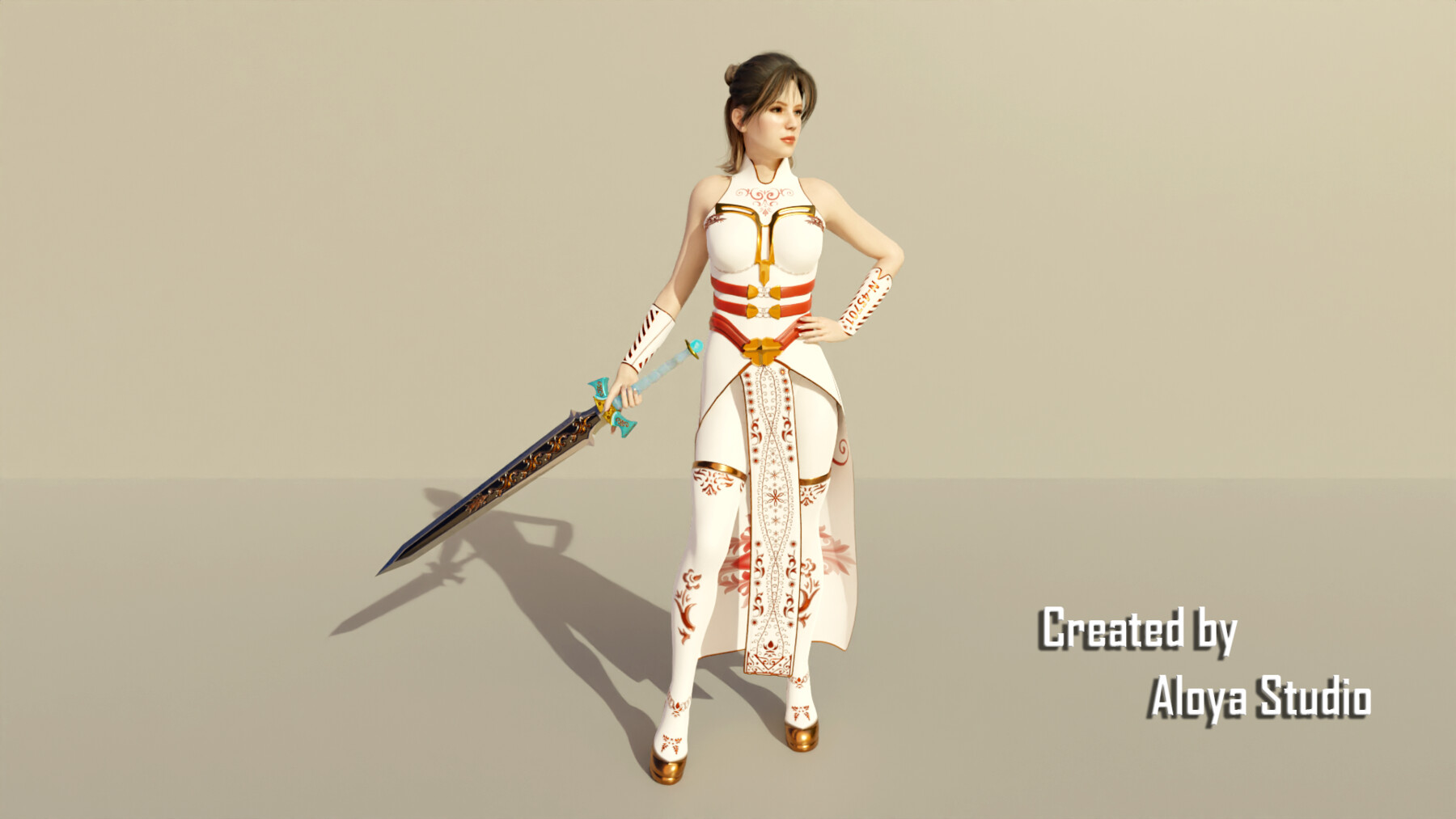 Female Warrior - Fantasy 3D game character