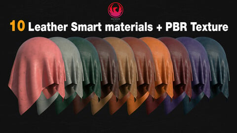 10 High Quality Leather Smart Materials+ 4k PBR Texture _VOL02