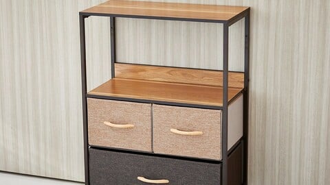 Four Me Multi-purpose Shelf Drawer 2 Tier 3 Doors