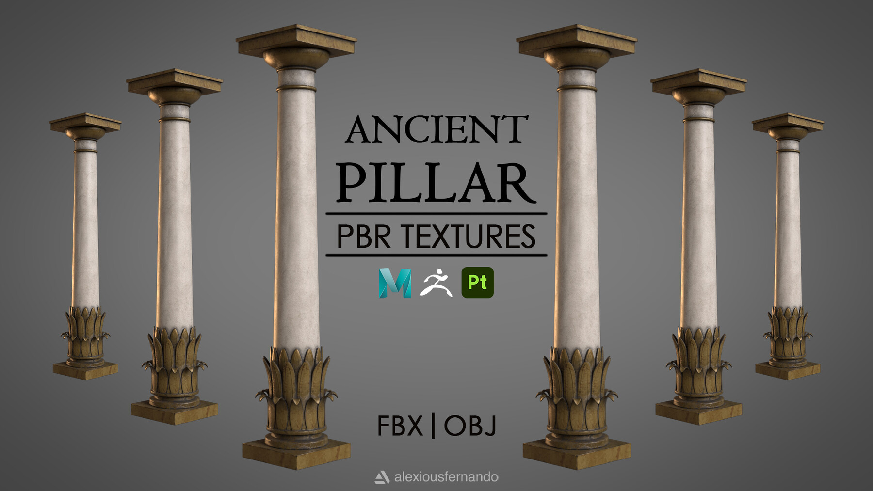 ArtStation Ancient Pillar 3D Model Game Assets