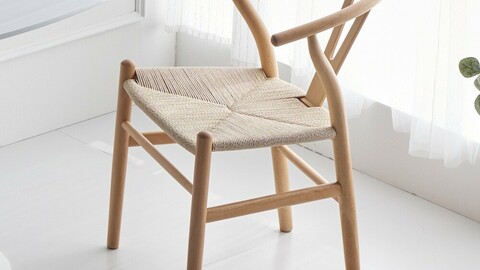 Y chair solid wood cafe rattan chair