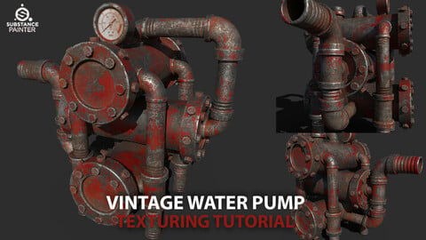 Vintage Water Pump Texturing Tutorial+Asset